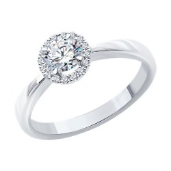 Кольцо из белого золота с бриллиантами (Арт.9010166-47)