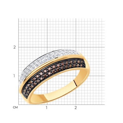 Кольцо из золота с фианитами «Контрастный блеск» Соколов (арт.018755)