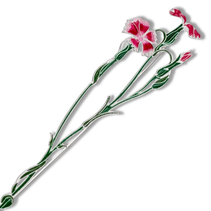 Брошь из серебра Т.Полякова "Гвоздика- полевая" (Арт.41504)