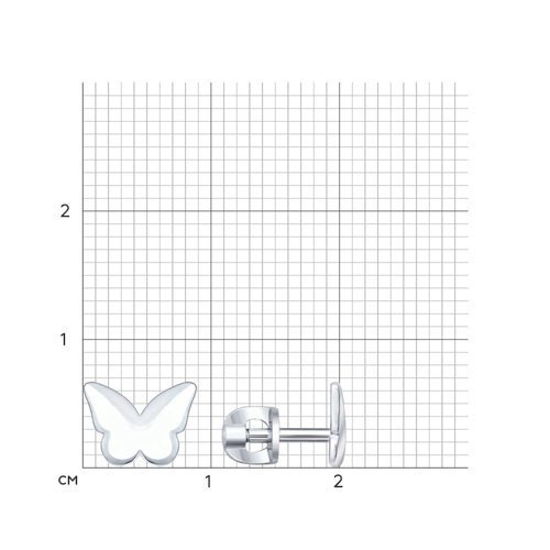 Серьги-пусеты из серебра (Арт.94021926)