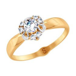 Кольцо из золота с фианитами (Арт.017874-4)