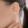 Серьги пусеты золотые пробы 585 с топазом (Арт.729237)