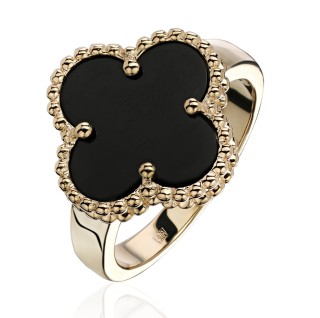 Кольцо золотое с агатом «Black Clover» Estet (арт.01К4114170-1)