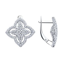 Серьги из серебра с фианитами (Арт.94025946)