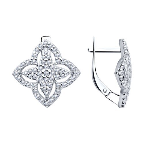 Серьги из серебра с фианитами (Арт.94025946)