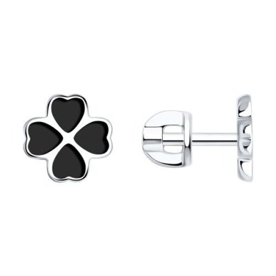 Серьги из серебра с эмалью (Арт.94026073)