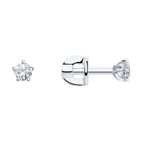 Серьги из белого золота с фианитами (Арт.026932-3)