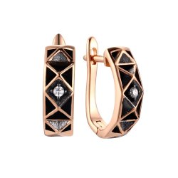 Серьги из серебра с фианитом (Арт.cz-e01494-x-g-w-x-x)