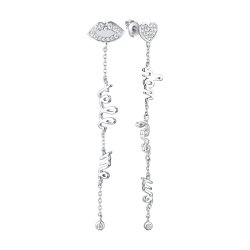 Серьги из серебра с фианитом (Арт.cz-e03129-x-w-x-x-w)