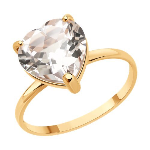 Кольцо из золочёного серебра с горным хрусталем (Арт.92014528) Кольцо из золочёного серебра с горным хрусталем (Арт.92014528)