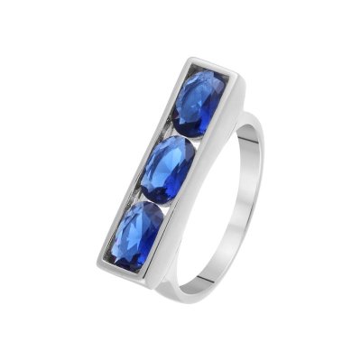 Кольцо из серебра с ситаллом (Арт.cz-r00660-x-w-bl-x-x)