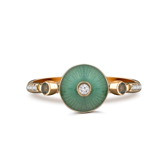 Кольцо из золота с бриллиантом и топазом Русские Самоцветы (Арт.95624)