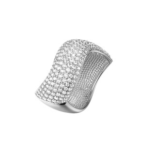 Кольцо серебряное с фианитами «Flower Shine» Fresh Jewelry (арт.CZ-R03489-X-W-X-X-W)