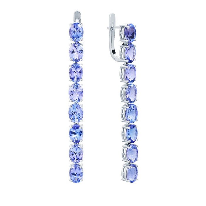 Серьги из белого золота с танзанитами «Ледяной Вальс» MY JEWELS (арт.10000002_SR_TA_WG)