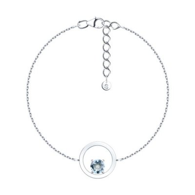Браслет из серебра с топазом «Небесный круг» Соколов (арт.92050178)