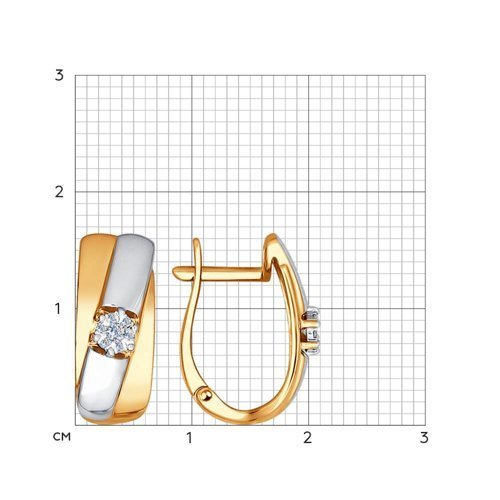 Серьги из комбинированного золота с бриллиантами (Арт.1021061)