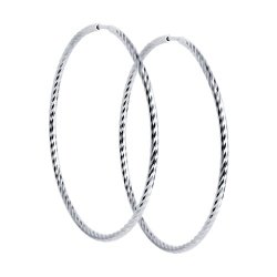 Серьги конго из серебра с алмазной гранью (Арт.94140018)