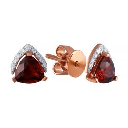 Серьги из золота с бриллиантом и гранатом (Арт.e32273_sr_gr_pink)
