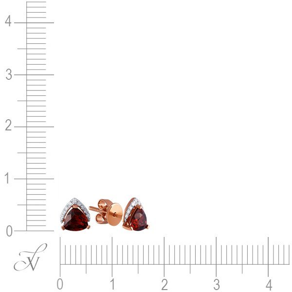 Серьги из золота с бриллиантом и гранатом (Арт.e32273_sr_gr_pink)