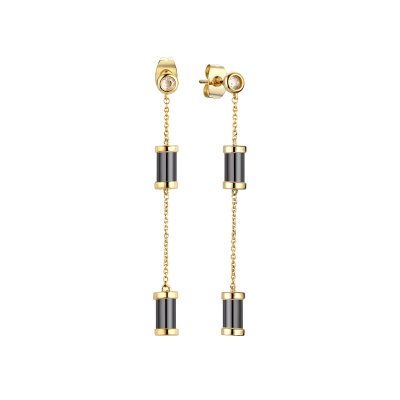 Серьги из серебра с керамикой и фианитом (Арт.tc-e01649-b-l-w-x-x)