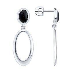 Серьги из серебра с авантюринами (Арт.94-122-02376-1) Серьги из серебра с авантюринами (Арт.94-122-02376-1)