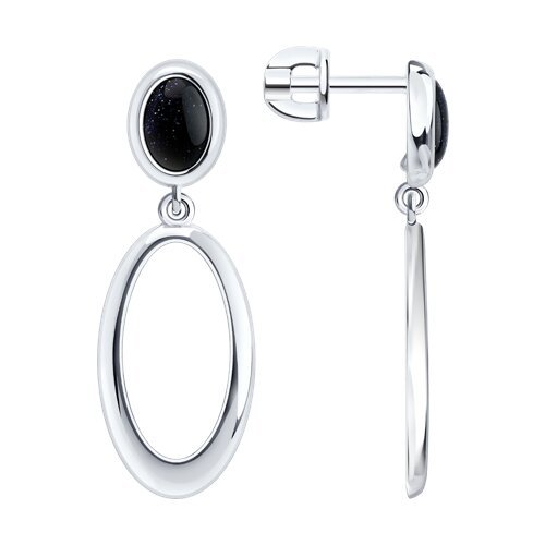 Серьги из серебра с авантюринами (Арт.94-122-02376-1) Серьги из серебра с авантюринами (Арт.94-122-02376-1)