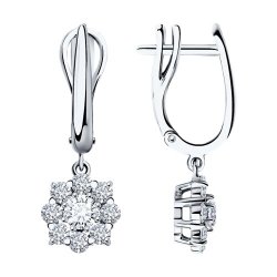 Серьги из белого золота с бриллиантами (Арт.1022005-3)