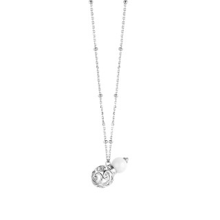 Ожерелье серебро с керамикой и фианитами «Белый Вихрь» Fresh Jewelry (арт.TC-N01861-W-W-X-X-W)