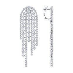 Серьги из белого золота с бриллиантами (Арт.1022098-3)