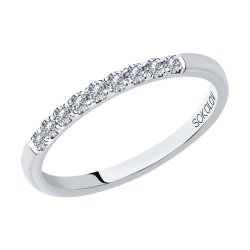 Обручальное кольцо из белого золота с бриллиантами (Арт.1112257-01)