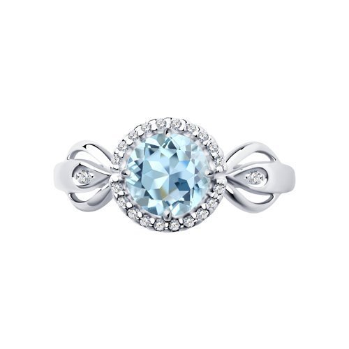 Кольцо из серебра с топазом и фианитами (Арт.92011673)