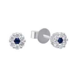 Серьги из белого золота с бриллиантом и сапфиром (Арт.me36530-wd-bs_sr_sa_wg)