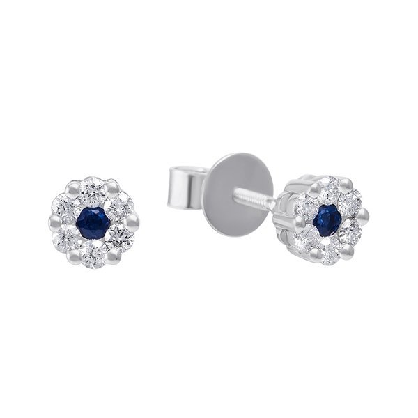 Серьги из белого золота с бриллиантом и сапфиром (Арт.me36530-wd-bs_sr_sa_wg)