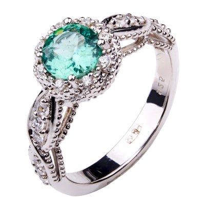 Кольцо из серебра с апатитом и фианитом (Арт.sm-r04915-x-w-bg-x-w)