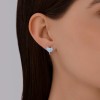 Серьги серебряные с фианитами и эмалью «Сияющее крыло» Соколов (арт.94026886)