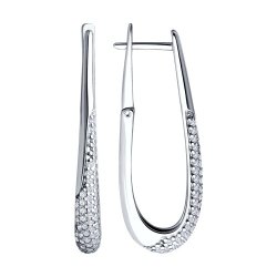 Серьги из серебра с фианитами (Арт.94-120-02068-1)