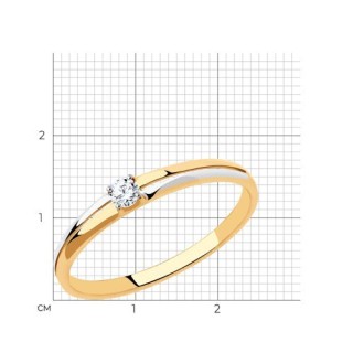 Кольцо из золота с фианитом «Искра нежности» Соколов (арт.31-110-00852-1)