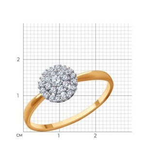 Кольцо из золота с фианитами «Снежное Сияние» Соколов (арт.51-110-01945-1)