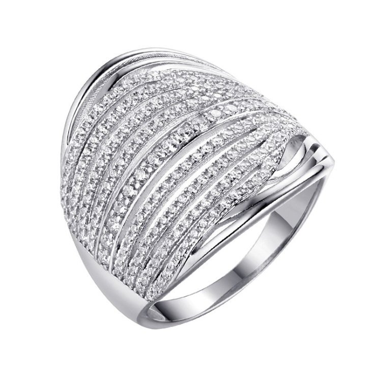 Кольцо из серебра с фианитом (Арт.sl-r00957-x-w-x-x-w)