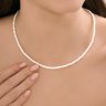 Колье из серебра с синтетическим жемчугом (Арт.94071258)