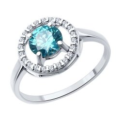 Кольцо из серебра с фианитами (Арт.94013879)