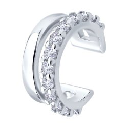 Серьга из серебра с фианитами (Арт.94170393) Серьга из серебра с фианитами (Арт.94170393)