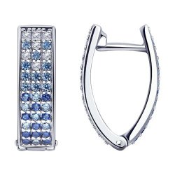 Серьги из серебра с фианитами (Арт.94024018)