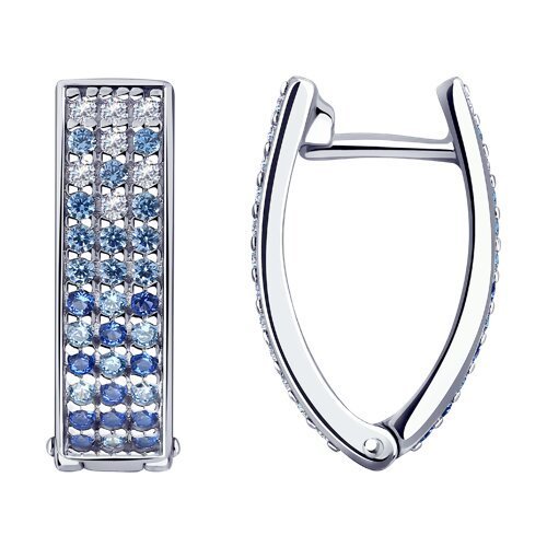 Серьги из серебра с фианитами (Арт.94024018)