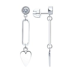 Серьги из серебра с фианитами (Арт.94025951)