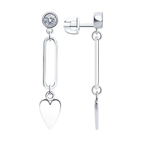 Серьги из серебра с фианитами (Арт.94025951)