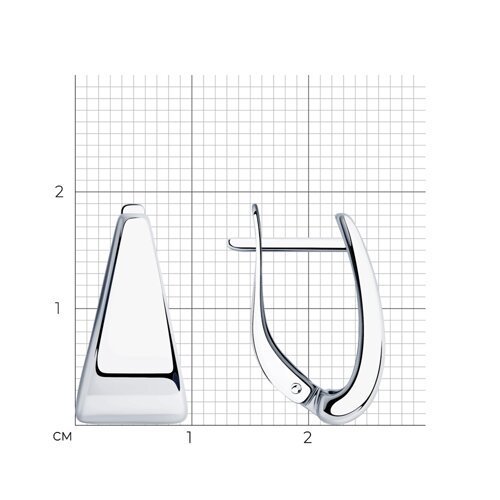 Серебряные серьги Sokolov «Современная геометрия» (арт. 94-120-00617-1)