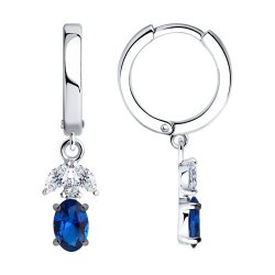 Серьги из серебра с фианитами (Арт.94026489)