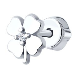 Серьга из серебра с фианитом (Арт.94170256)