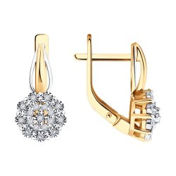 Серьги из комбинированного золота с бриллиантами (Арт.51-220-02040-1)